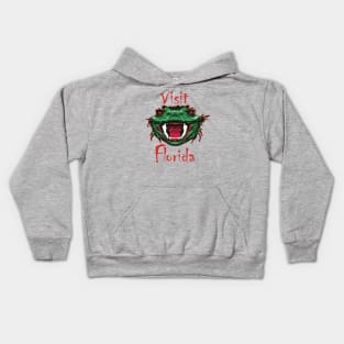 Funny Florida Design Visit Florida Sarcastic Ugly Alligator Mascot Kids Hoodie